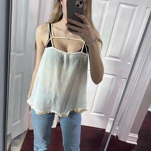 Free people Cream Women's Cami lace tank Top